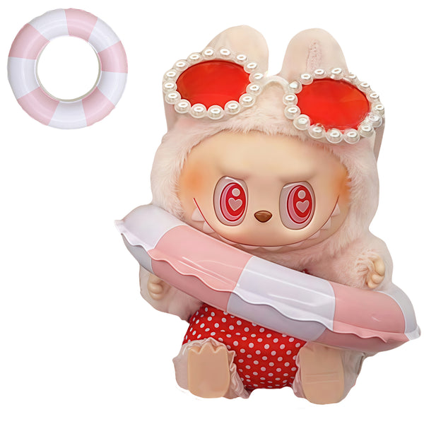 Labubu Clothes Sunglasses Summer Dress Outfit Swimming Ring Accessories Set Labubu Bikini Clothes Only Labubu Clothes