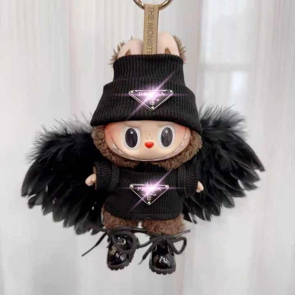 New Labubu Clothes with wings Labubu Knitted Sweater with Shoes Custom logo Brand Clothing Luxury Outfit Doll Accessories
