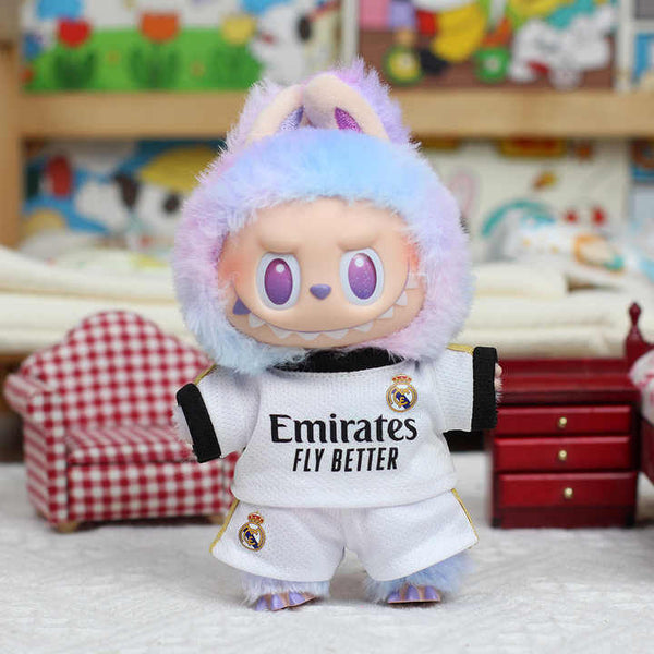 New Arrivals 17cm Labubu Sports Suit Plush Doll Keychain Designer Clothing Labubu Basketball Football Clothes and Accessories