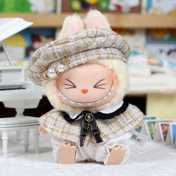 Cute Cosplay Clothes Labubu Doll Clothes Luxury Costume Plush Doll and Accessories Labubu Tweed Cloak