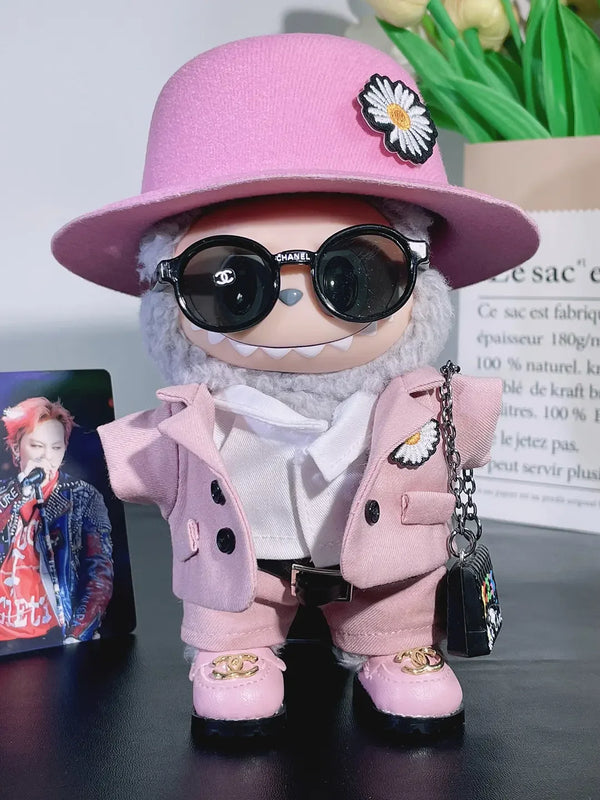 LABUBU Clothes G-Dragon Pink Daisy Suit Outfit