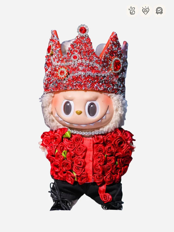 LABUBU Clothes G-Dragon Red Rose and Crown Outfit