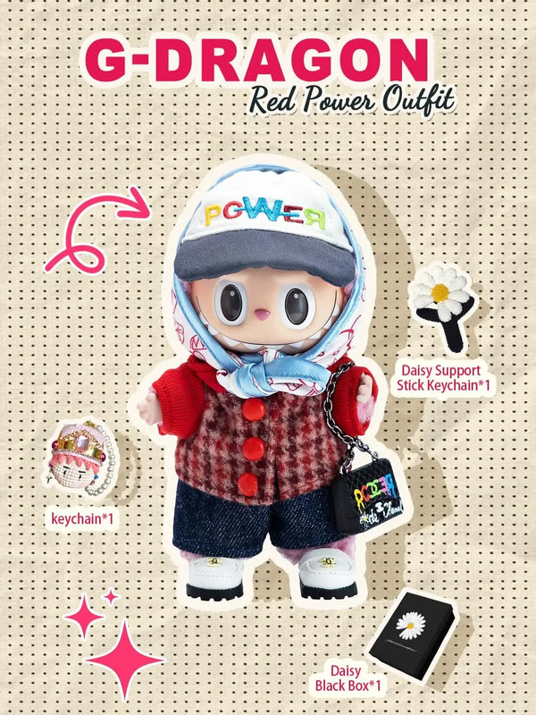 LABUBU Clothes G-Dragon Red Power Outfit